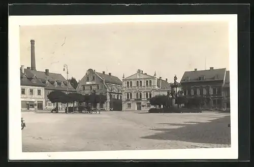 AK Kratzau, am Marktplatz