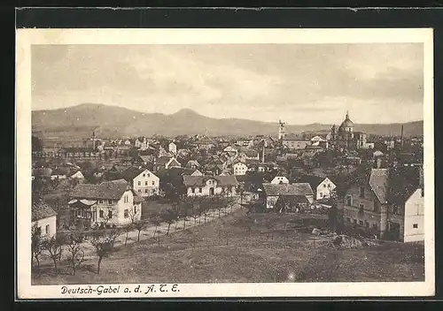 AK Deutsch Gabel / Jablone v Podjestedi, Panoramablick aus der Vogelschau