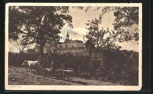 AK Andechs, Blick zum Kloster