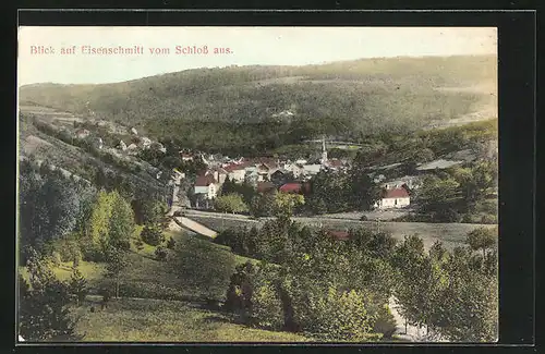 AK Eisenschmitt / Eifel, Panoramablick vom Schloss