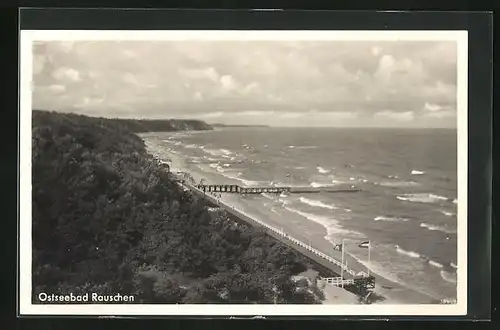 AK Rauschen, Blick auf Strand und Ostsee