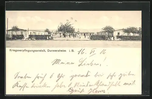 AK Durmersheim i. B., Kriegsverpflegungsanstalt