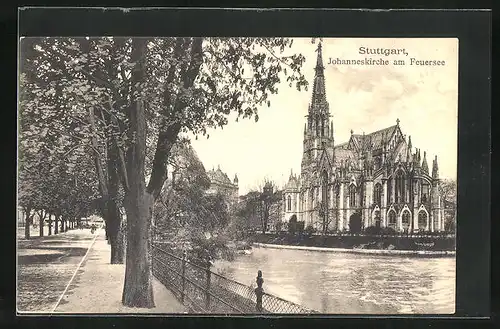 AK Stuttgart, Johanneskirche am Feuersee