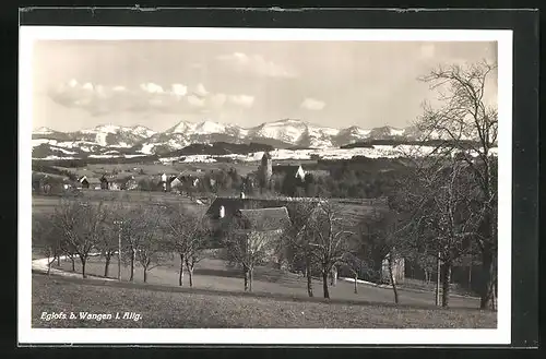 AK Eglofs / Allgäu, Panorama mit Gebirgswand