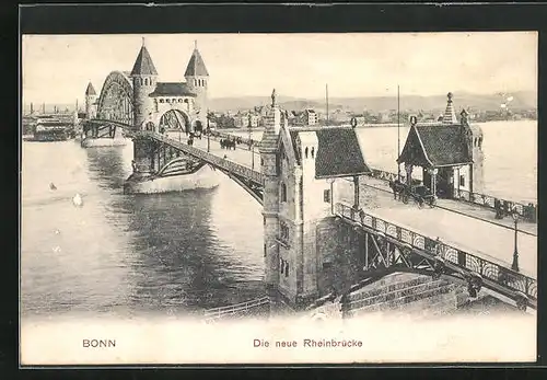 AK Bonn, neue Rheinbrücke