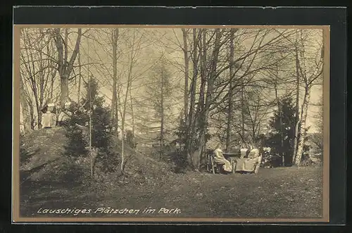 AK Neuötting, St. Paulusstift, lauschiges Plätzchen im Park