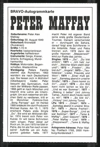 AK Musiker Peter Maffay im Porträt