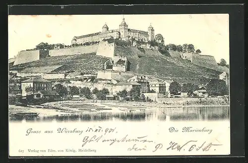 AK Würzburg, Blick zur Marienburg