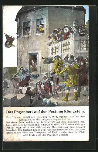 AK Königstein, Festung Königstein, Pagenbett