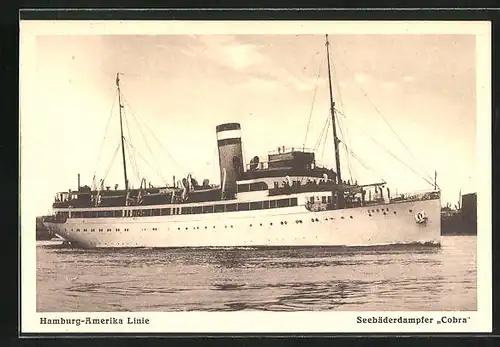 AK Passagierschiff Cobra im Seebäderdienst, Hamburg-Amerika-Linie