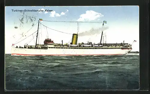 AK Passagierschiff T. S. Kaiser im Seebäderdienst