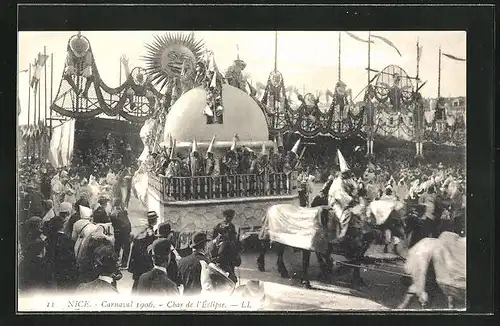 AK Nice, Carnaval 1906, Char de l`Éclipse, Fasching