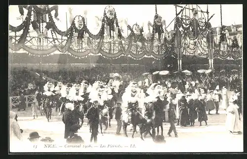 AK Nice, Carnaval 1906, Les Pierrots, Fasching