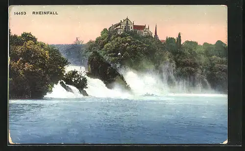 AK Schaffhausen, Blick zum Rheinfall, Wasserfall