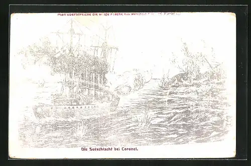 AK Kriegsschiffe in der Seeschlacht bei Coronel