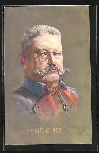 AK Generalfeldmarschall Paul von Hindenburg in Uniform