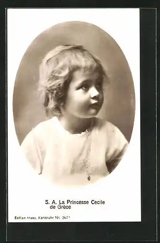 AK Prinzessin Cecile von Griechenland, Kinderbildnis
