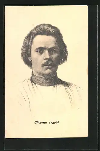 AK Schriftsteller Maxim Gorki mit Schnurrbart