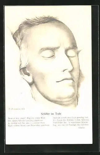AK Dichter Friedrich Schiller im Tode