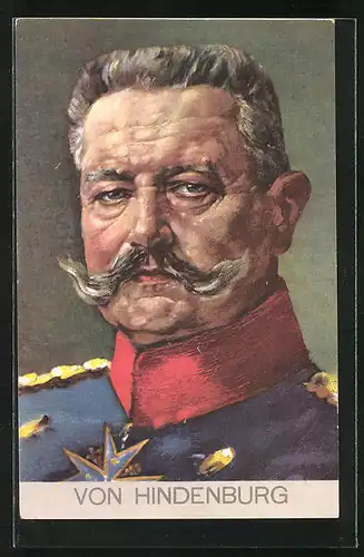 AK Generalfeldmarschall Paul von Hindenburg, Porträt in Uniform