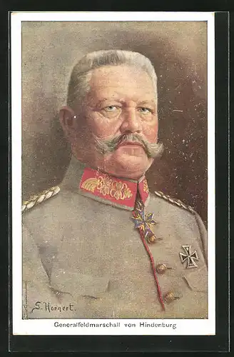 AK Generalfeldmarschall Paul von Hindenburg, Halbporträt in Uniform