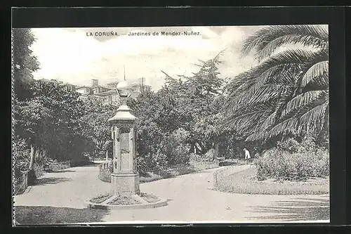 AK La Coruna, Jardines de Mendez-Nunez