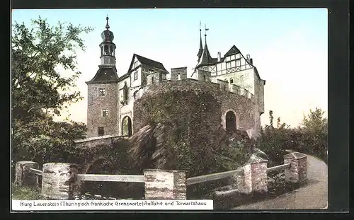 AK Lauenstein, Auffahrt und Torwartshaus der Burg Lauenstein