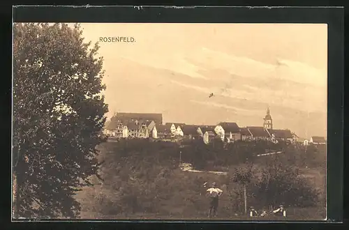 AK Rosenfeld, Totale vom Waldrand gesehen