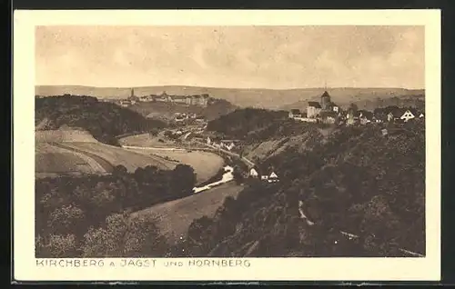 AK Kirchberg a. Jagst, Panorama mit Hornberg