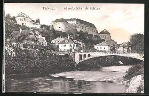 AK Tübingen, Alleenbrücke mit Schloss