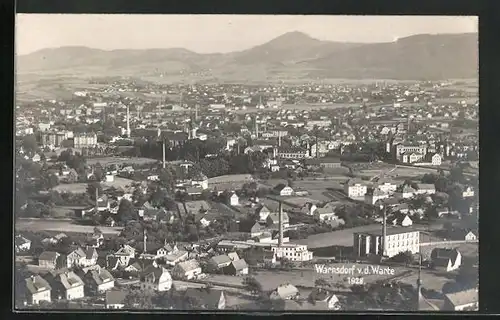 AK Warnsdorf / Varnsdorf, Panoramablick v. d. Warte