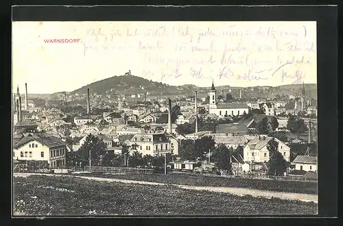 AK Warnsdorf / Varnsdorf, Blick von der Bergwiese