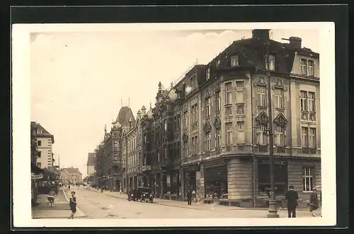 AK Rumburg / Rumburk, Blick in die Bahnhofstrasse