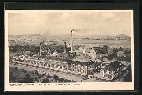 AK Rottenburg, Bestandteilfabrik Gebrüder Junghans A.G., Blick auf das Fabrikgebäude