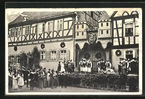 AK Münnerstadt, Heimatfestspiel Die Schutzfrau von Münnerstadt, Szene