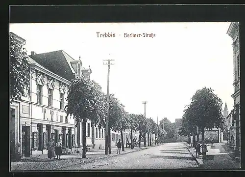 AK Trebbin, Blick in die Berliner Strasse