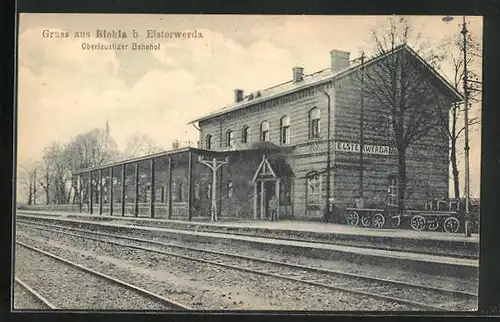 AK Biehla b. Elsterwerda, Oberlausitzer Bahnhof