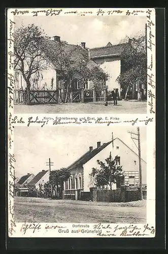 AK Grünefeld, Kurz-, Schreibwaren und Post E. Finke, Dorfstrasse
