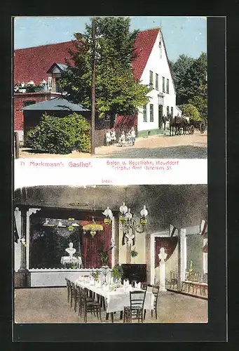 AK Haseldorf, S. Markmann`s Gasthof, Salon und Kegelbahn
