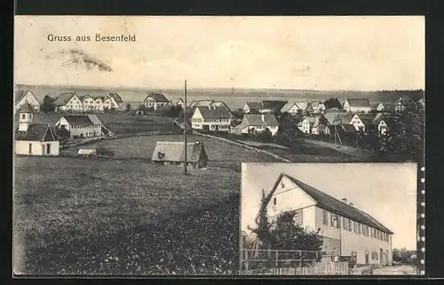 AK Besenfeld, Gebäudeansicht, Panorama mit Wohnhäusern