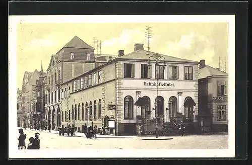 AK Neumünster, Strasse am Bahnhofs-Hotel