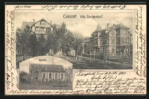 AK Cannstatt, Villa Seckendorf, Kapelle