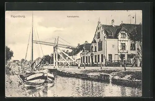 AK Papenburg, Kanalpartie mit Booten