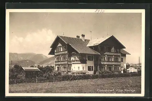 AK Oberstdorf i. bayer. Allgäu, Hotel-Pension Villa Nadeje