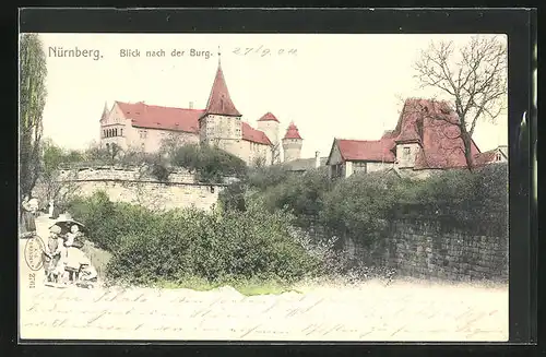 AK Nürnberg, Blick nach der Burg