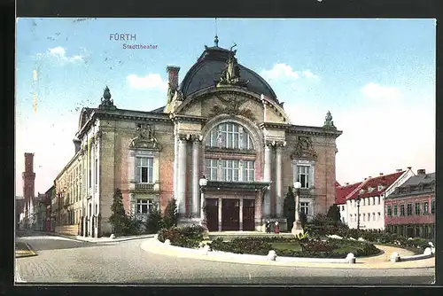 AK Fürth, Totalansicht des Stadttheaters
