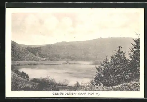 AK Gemünd /Eifel, Maar mit Nebel und Bergen