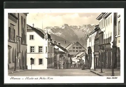 AK Murnau, Markt mit Hohe Kiste