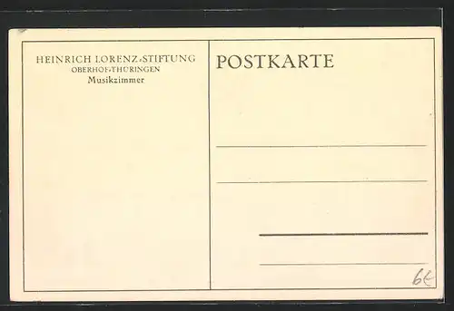 AK Oberhof /Thüringen, Heinrich Lorenz-Stiftung, Musikzimmer, Innenansicht