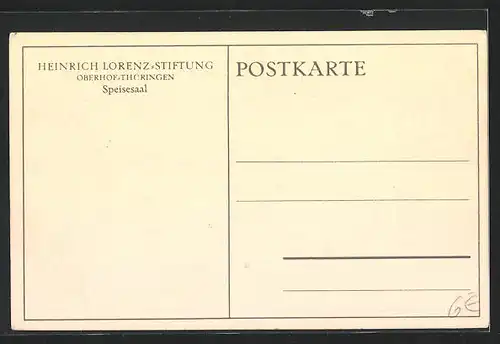 AK Oberhof /Thüringen, Heinrich Lorenz-Stiftung, Speisesaal, Innenansicht